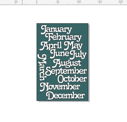 Months of the year 122 x 185MM